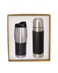 Leeman LG-9270 - Tuscany Thermal Bottle And Tumbler Gift Set Negro