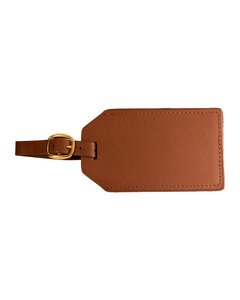 Leeman LG-9094 - Grand Central Luggage Tag Sueded Leather Tan