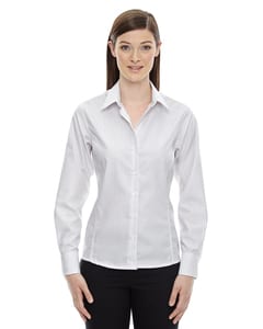 Ash City North End 78674 - Ladies Boardwalk Wrinkle-Free Two-Ply 80s Cotton Striped Tape Shirt